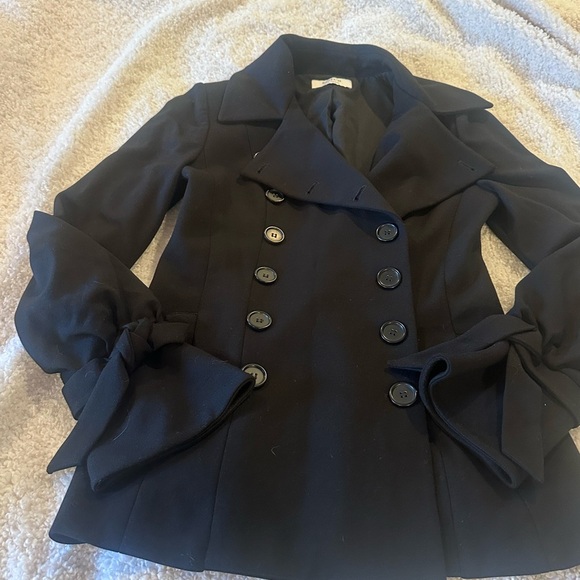 Bailey 44 black double breasted knit  jacket M - Picture 2 of 8